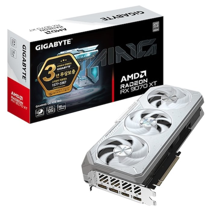 GIGABYTE 기가바이트 GIGABYTE 라데온 RX 9070 XT GAMING OC ICE D6 16GB 제이씨현