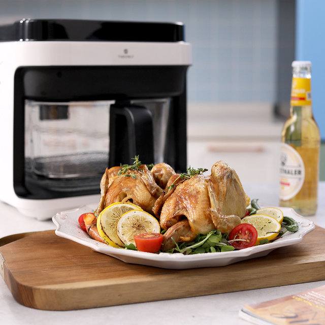 디온리 저소음 5.5L 투핸들 글라스 큐브 대용량 에어프라이어 +광파 NAA321BK