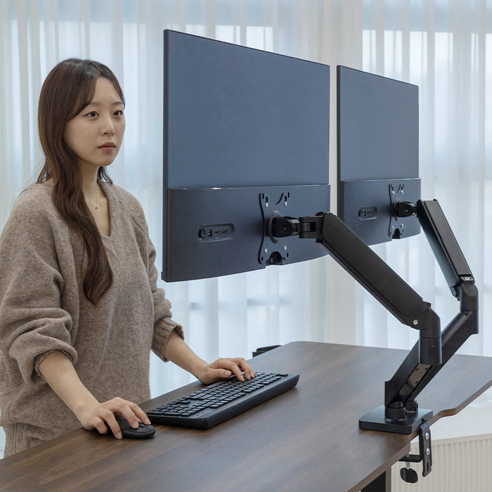 비밀특가 롱코 듀얼 모니터암 스탠드 모니터 거치대