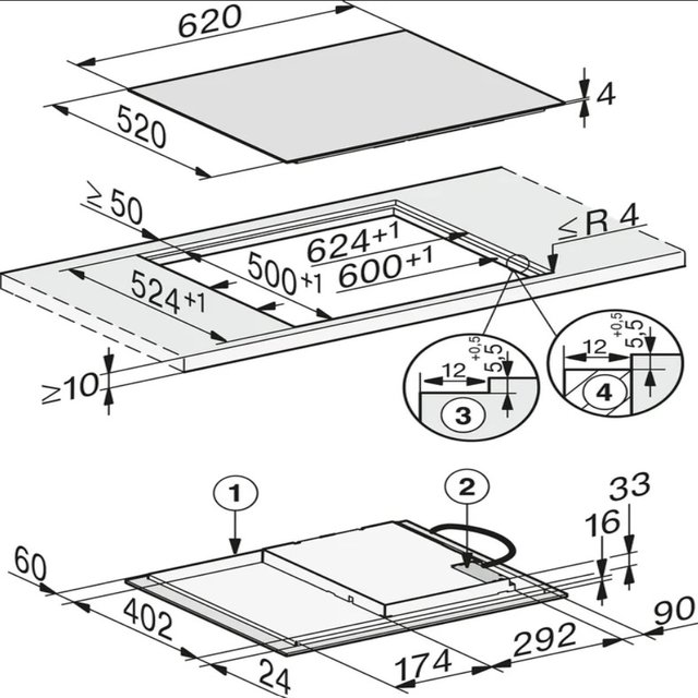 [장기할부] 밀레 4구 인덕션 전기레인지 KM7363 