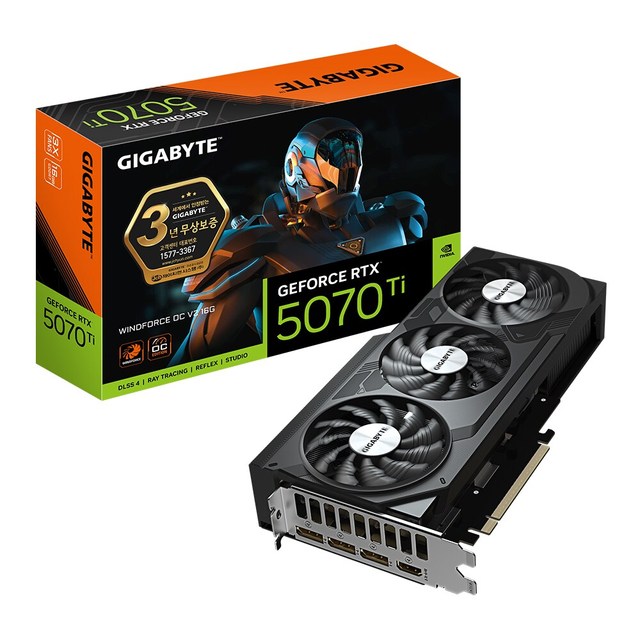 GIGABYTE 지포스 RTX 5070 Ti WINDFORCE OC V2 D7 16GB 제이씨현_VGA