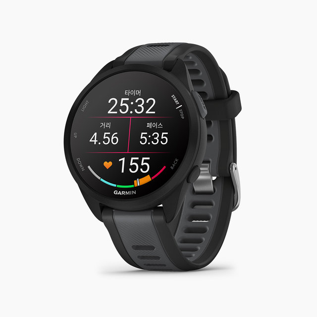  GARMIN 포러너 165 러닝 GPS 스마트워치 43mm (블랙 / 화이트)