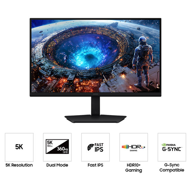 삼성 오디세이 G8 LS27HG806 68.4cm(27인치) 5K 180Hz QHD 360Hz 듀얼모드 가변주사율 게이밍 모니터