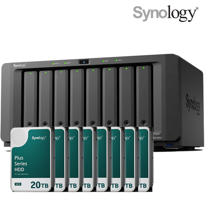 시놀로지 나스 DS1825+ 8베이 160TB HAT3320-20TBx8 NAS HDD 합본