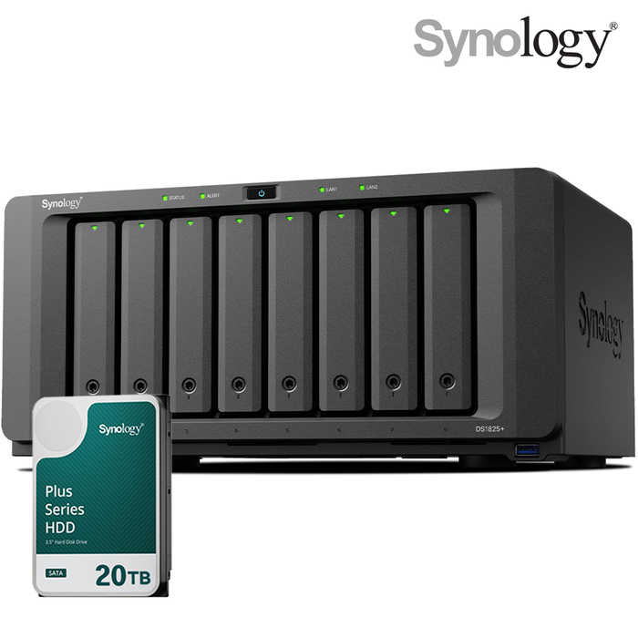 Synology 시놀로지 나스 DS1825+ 8베이 20TB HAT3320-20TBx1 NAS HDD 합본