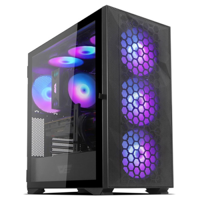 다크플래쉬 DLX21 RGB MESH 강화유리 블랙 미들타워 PC케이스