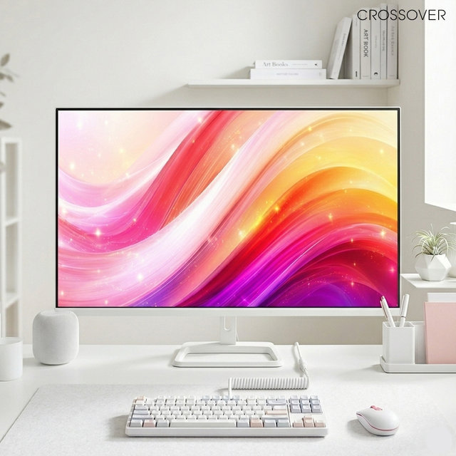 크로스오버 32QV9 WQHD USB-C 화이트 81cm 100Hz 고화질 사무용 게이밍 컴퓨터 모니터 업그레이드이벤트