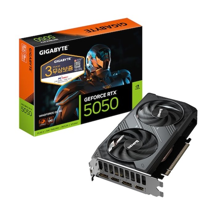 GIGABYTE 기가바이트 GIGABYTE 지포스 RTX 5050 WINDFORCE OC D6 8GB 피씨디렉트