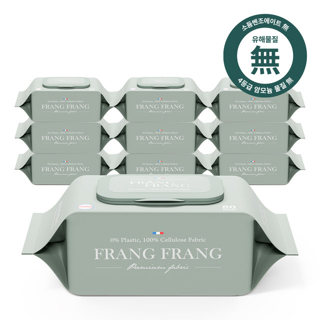 프랑프랑 에코 써밋 두꺼운 아기 물티슈 (60gsm 무향) 80매x10팩