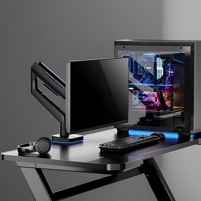 엔산마운트 NH-15L 고중량 RGB 게이밍암 오디세이G9 싱글 모니터암 모니터거치대 화이트 블랙