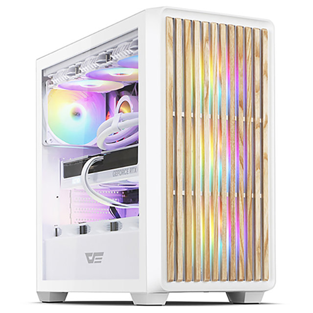 다크플래쉬 DW500 우드 MESH RGB (화이트) 미들케이스