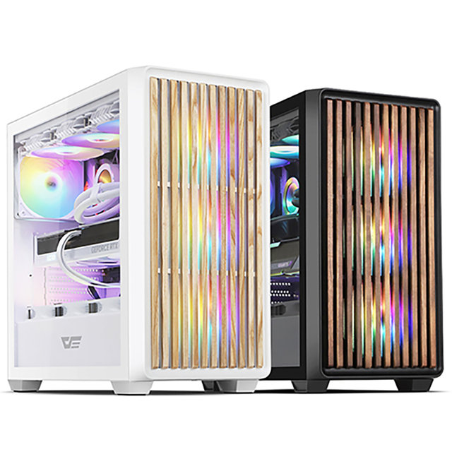 다크플래쉬 DW500 우드 MESH RGB (화이트) 미들타워
