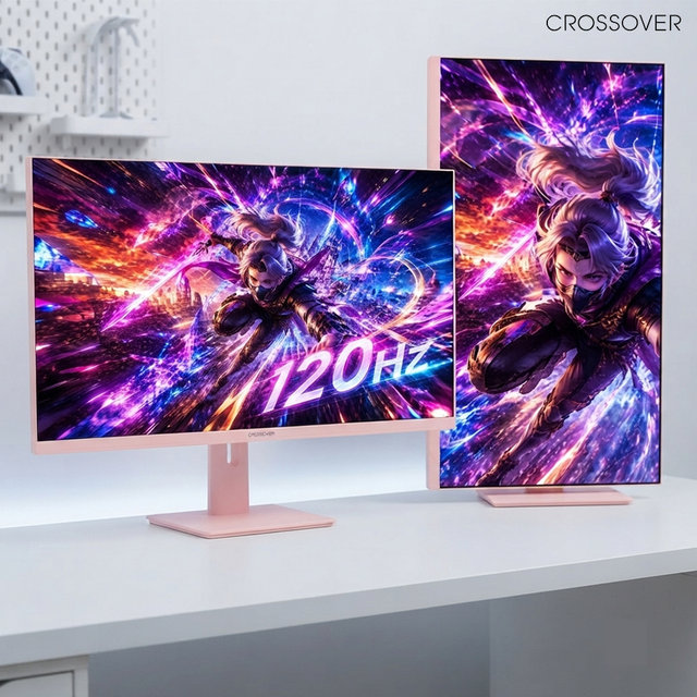크로스오버 27QP124CM IPS QHD USB-C 핑크에디션 68cm 120Hz 피벗 게이밍 모니터 무결점