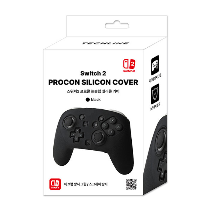 [중고] 닌텐도 SWITCH2 테크라인 프로콘 논슬립 실리콘커버 블랙 NS2-2507-CS1