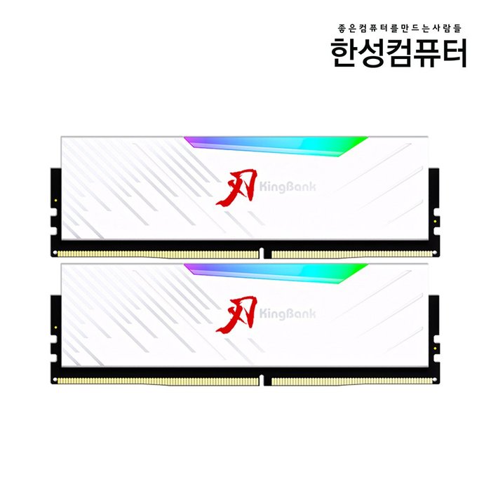 한성컴퓨터 KingBank KRRW DDR5-6400 CL32 32GB 16GBx2 RGB 화이트