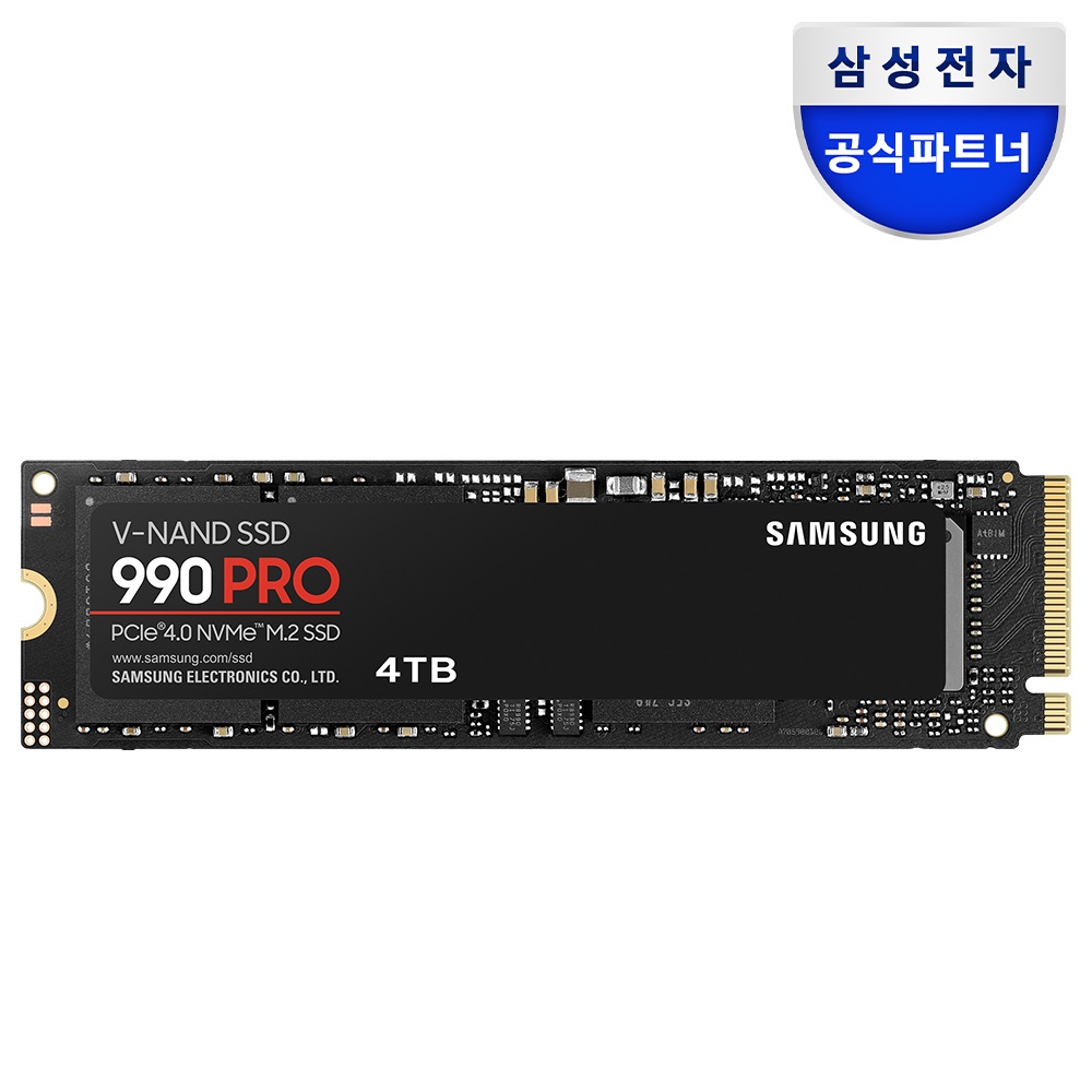 삼성전자 나사증정 삼성전자 공식인증 SSD MZ-V9P4T0BW 990PRO M.2 PCIe NVMe 4TB