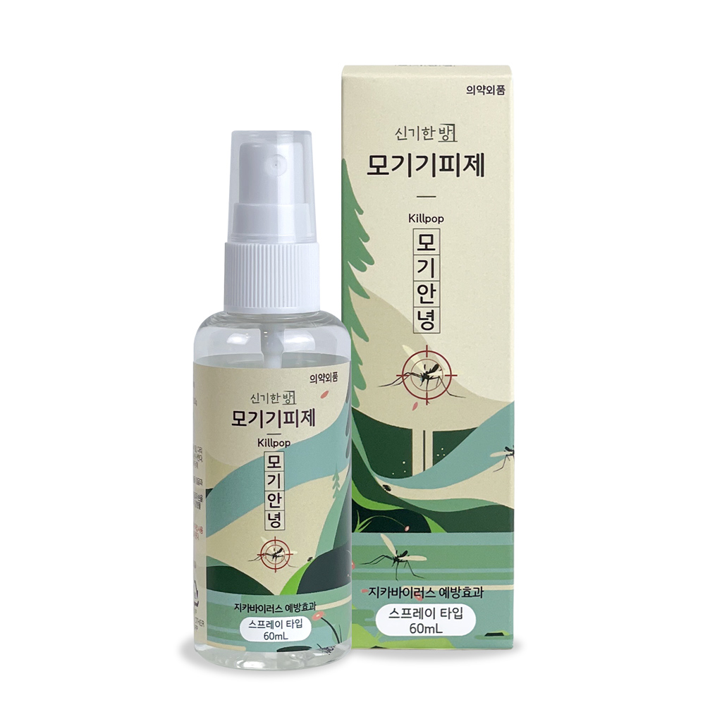 모기안녕 신기한방 모기기피제 60ml 퇴치제 기피스프레이 퇴치법 지카바이러스예방 신기패