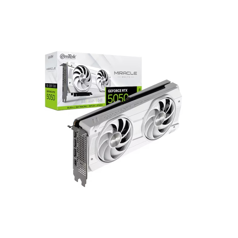 (주)이엠텍아이엔씨 (주)이엠텍아이엔씨 이엠텍 지포스 RTX 5050 MIRACLE WHITE D6 8GB