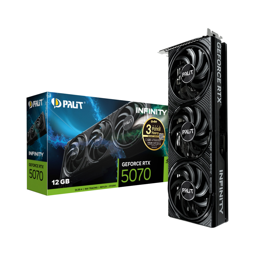 이엠텍 (주)이엠텍아이엔씨 PALIT 지포스 RTX 5070 INFINITY 3 D7 12GB 이엠텍