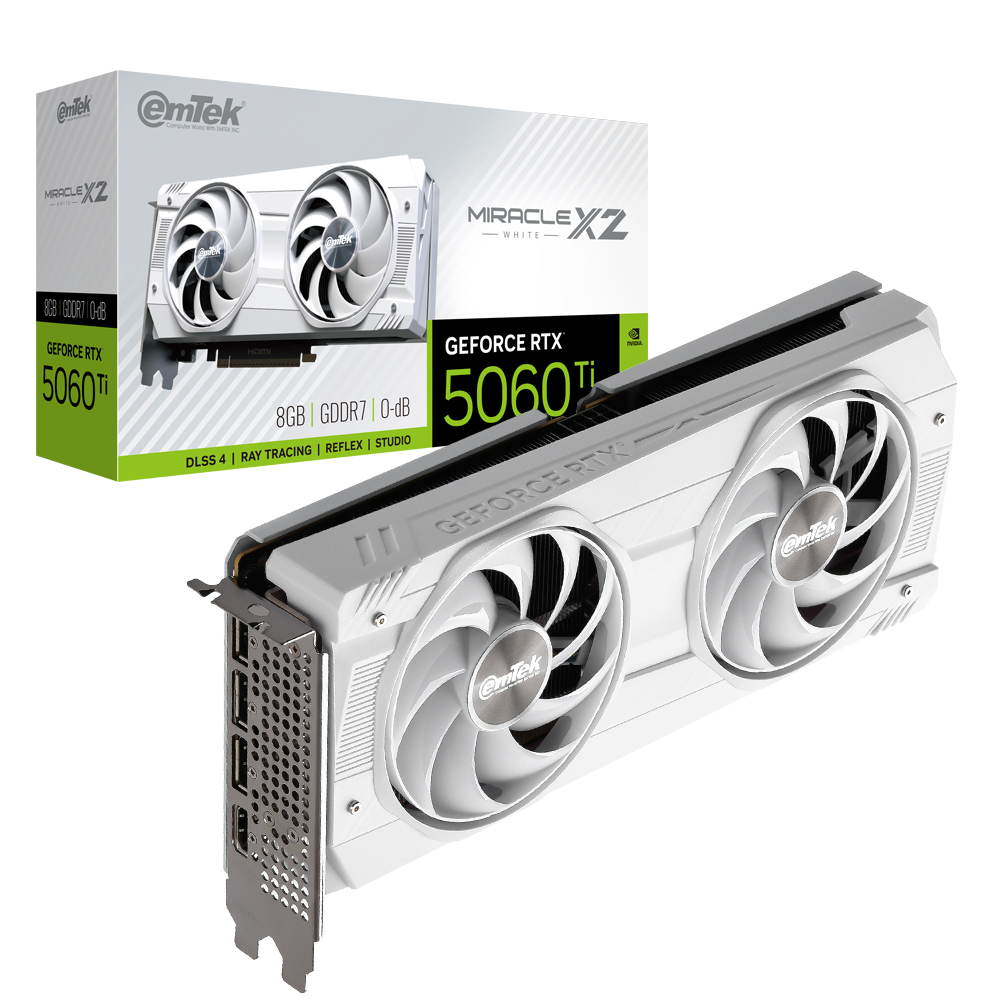 이엠텍 (주)이엠텍아이엔씨 이엠텍 지포스 RTX 5060 Ti MIRACLE X2 WHITE D7 8GB