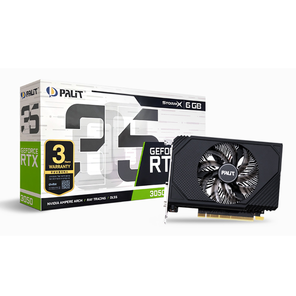 이엠텍 (주)이엠텍아이엔씨 PALIT 지포스 RTX 3050 STORM X D6 6GB 이엠텍
