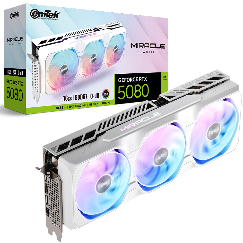 이엠텍 (주)이엠텍아이엔씨 이엠텍 지포스 RTX 5080 MIRACLE WHITE D7 16GB