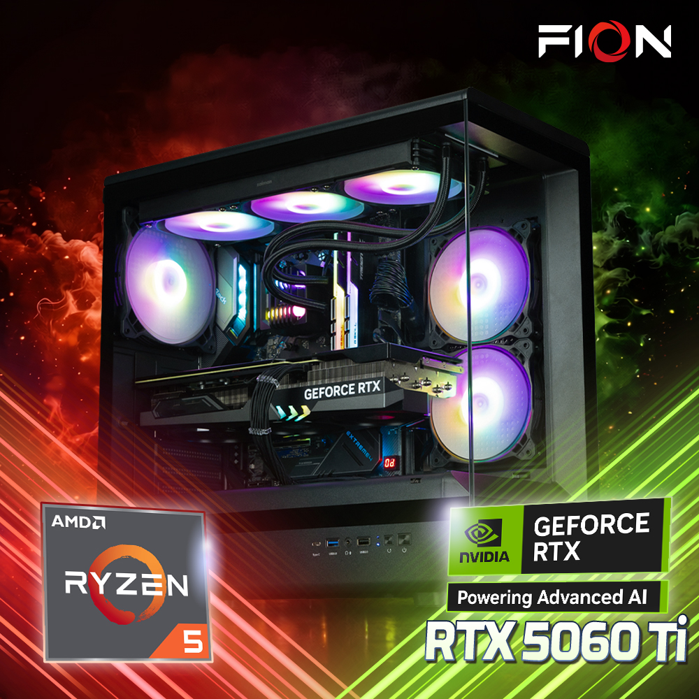 파이온 라이젠5 7500X3D RTX5060TI 16G 512GB 게이밍 조립PC 데스크탑 컴퓨터 FHD 게이밍 컴퓨터 데스크탑 본체 롤 배그 아이온2